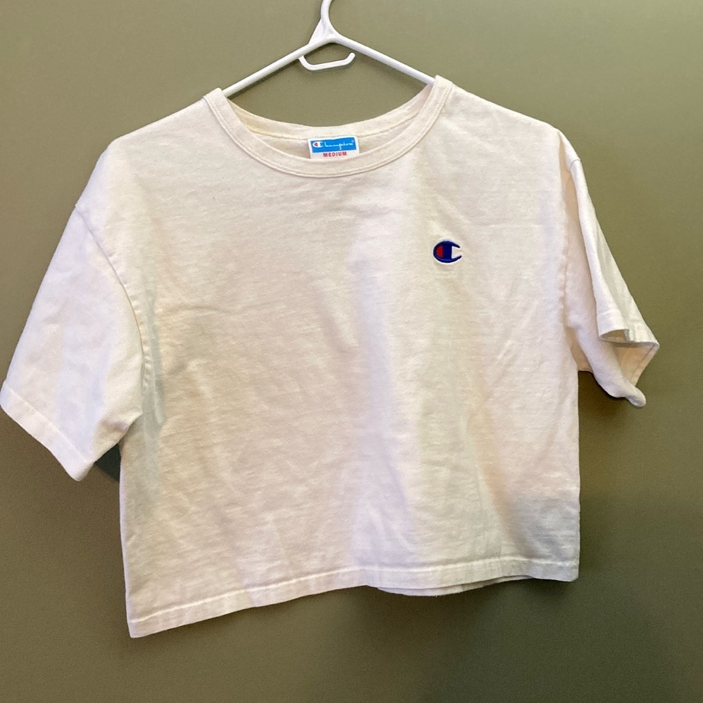 Champion White 100% Cotton Crop Top